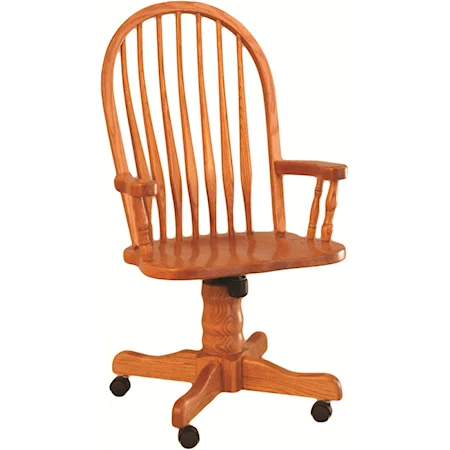 Bent Back Roller Arm Wood Chair